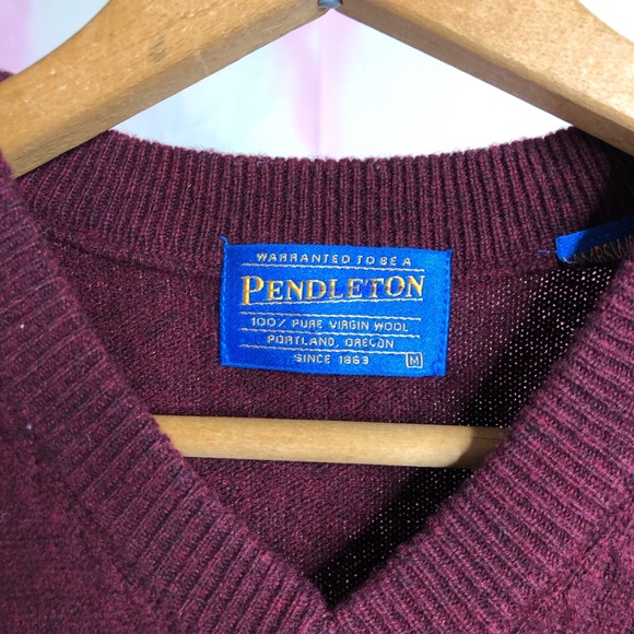 SALE Pendleton Sweater Vest Virgin Wool V Pullover - Picture 5 of 6